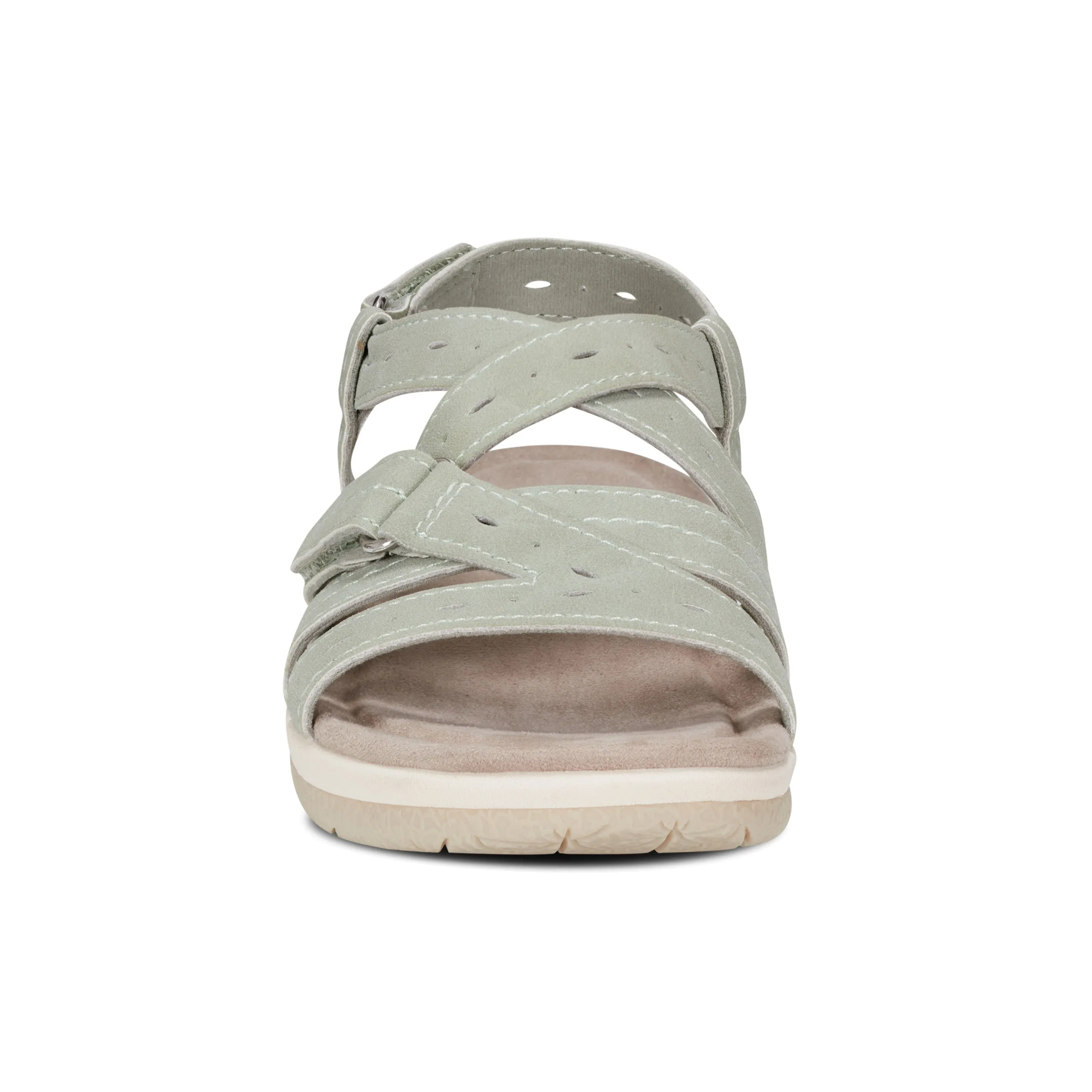 Samsin Rundspitze Riemchen Casual Flache Sandalen