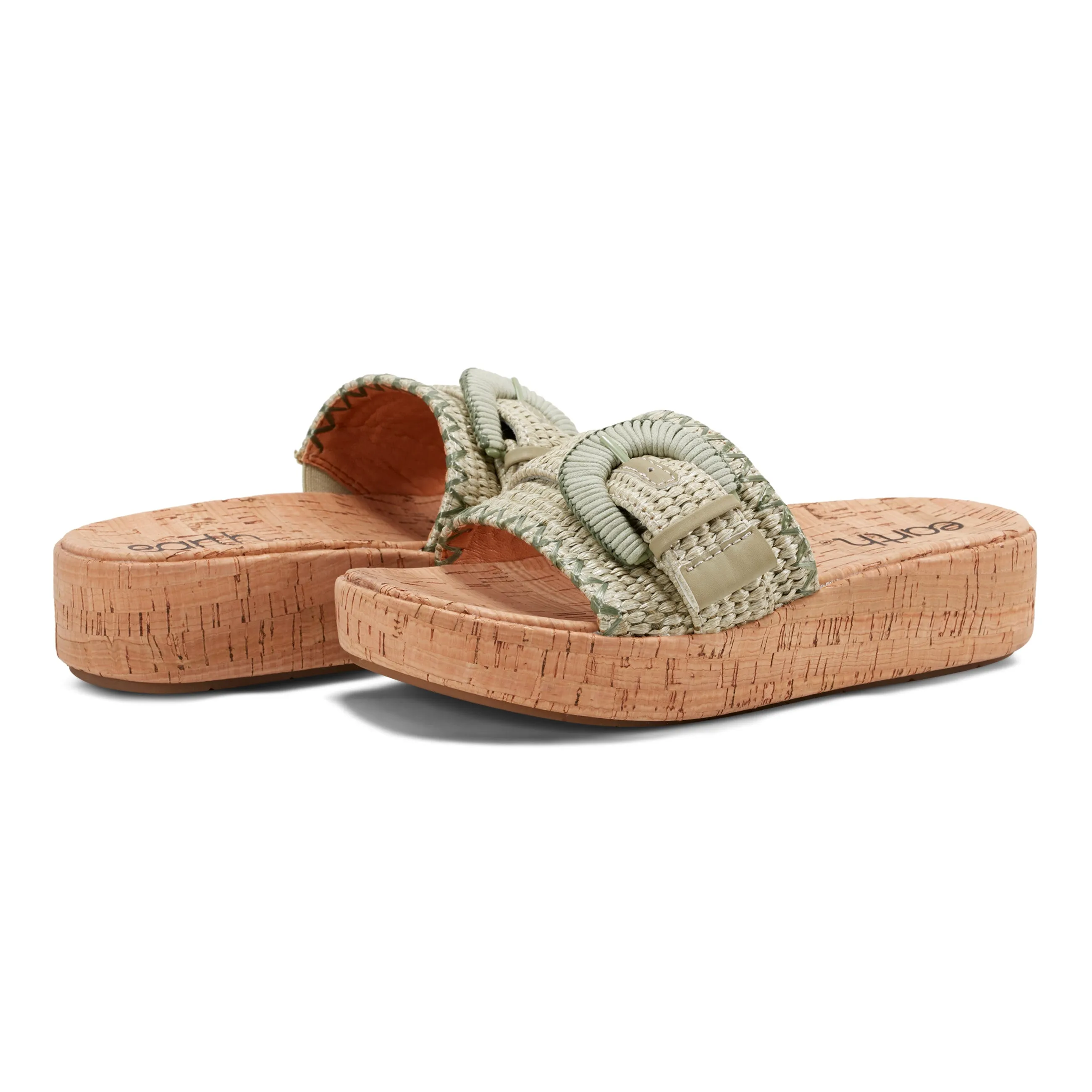 Samsy Bequeme Slip-On Keilabsatz Plateausandalen