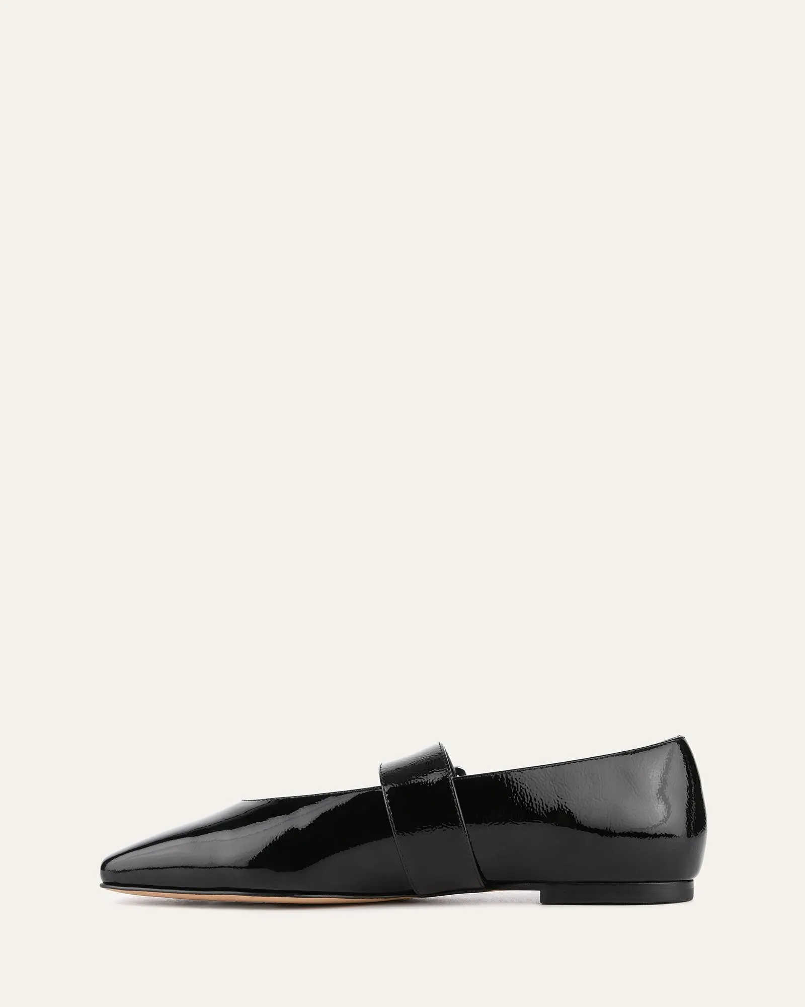 SARAH CASUAL FLATS SCHWARZ KREMPELNDES GLANZLEDER