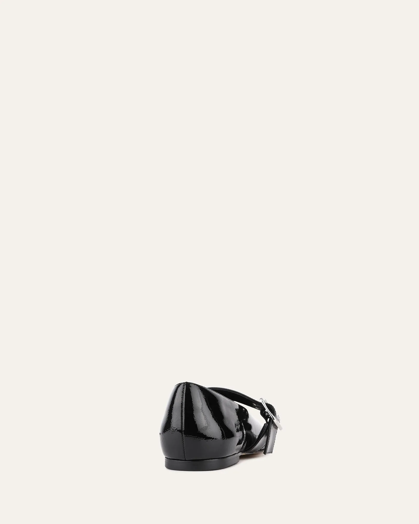 SARAH CASUAL FLATS SCHWARZ KREMPELNDES GLANZLEDER