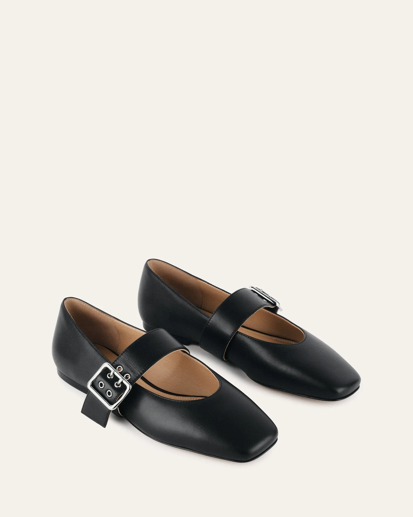 SARAH CASUAL FLATS SCHWARZES LEDER