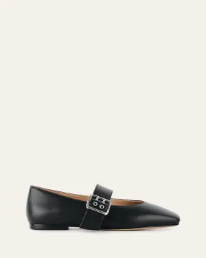 SARAH CASUAL FLATS SCHWARZES LEDER
