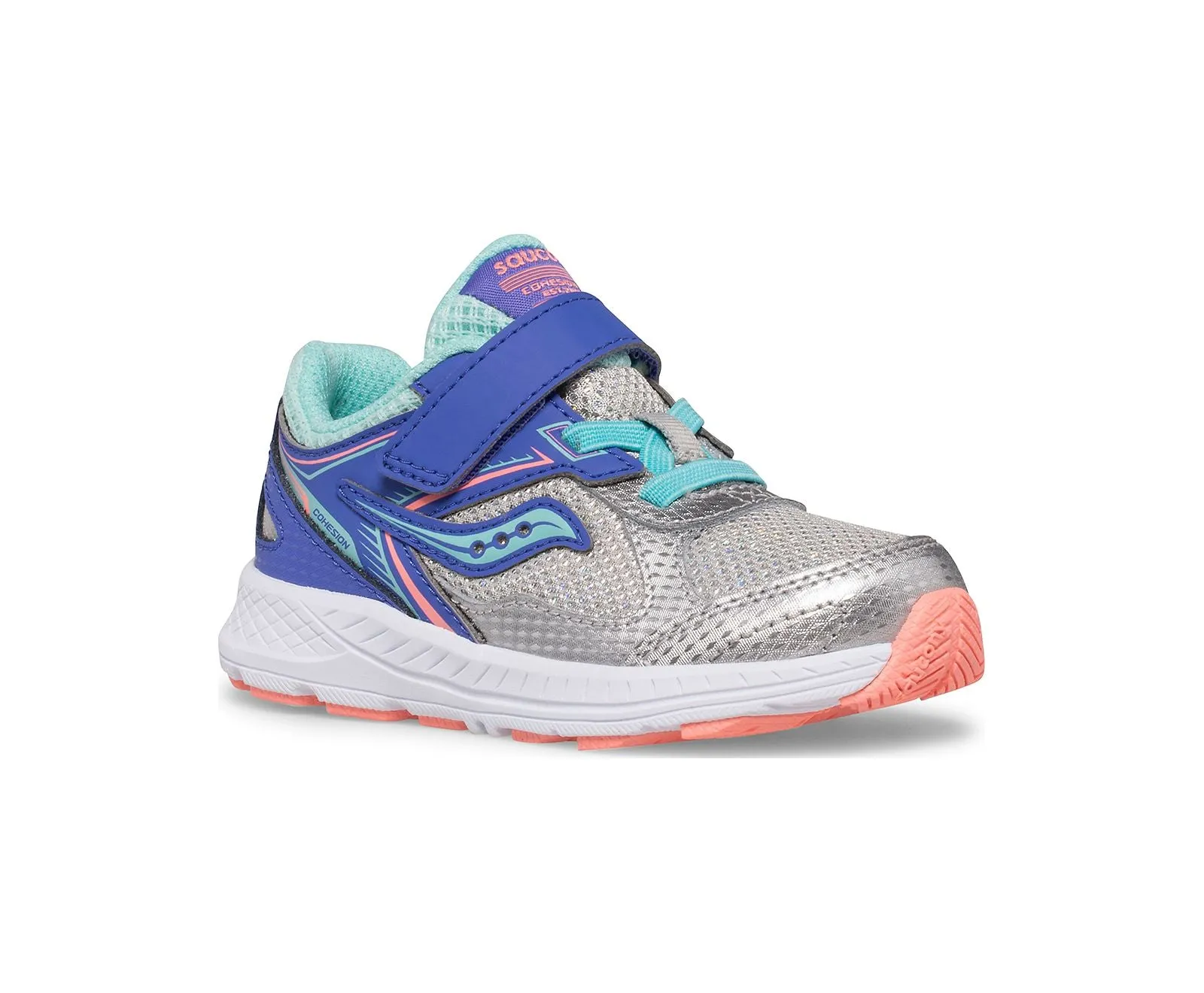 Saucony Schuhe Cohesion 14 A/C Jr. Sneaker Silber/Periwinkle/Türkis (4c-10c)