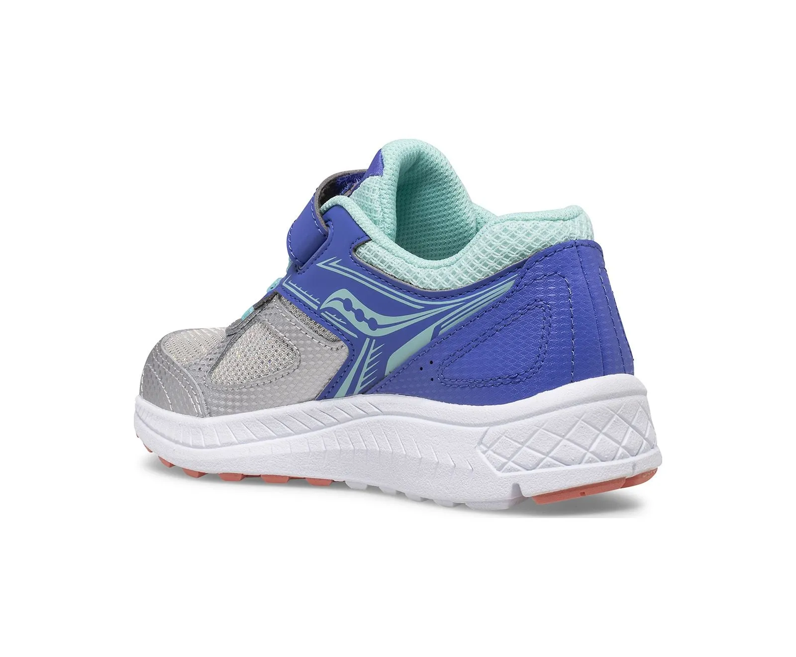 Saucony Schuhe Cohesion 14 A/C Sneaker Silber/Periwinkle/Türkis (10.5c-3.5y)