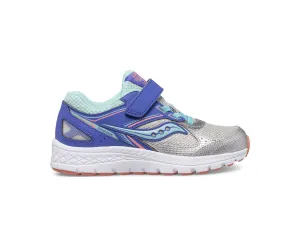Saucony Schuhe Cohesion 14 A/C Sneaker Silber/Periwinkle/Türkis (10.5c-3.5y)