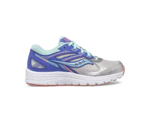 Saucony Schuhe Cohesion 14 Schnürsneaker Silber/Periwinkle/Türkis (13c-5y)