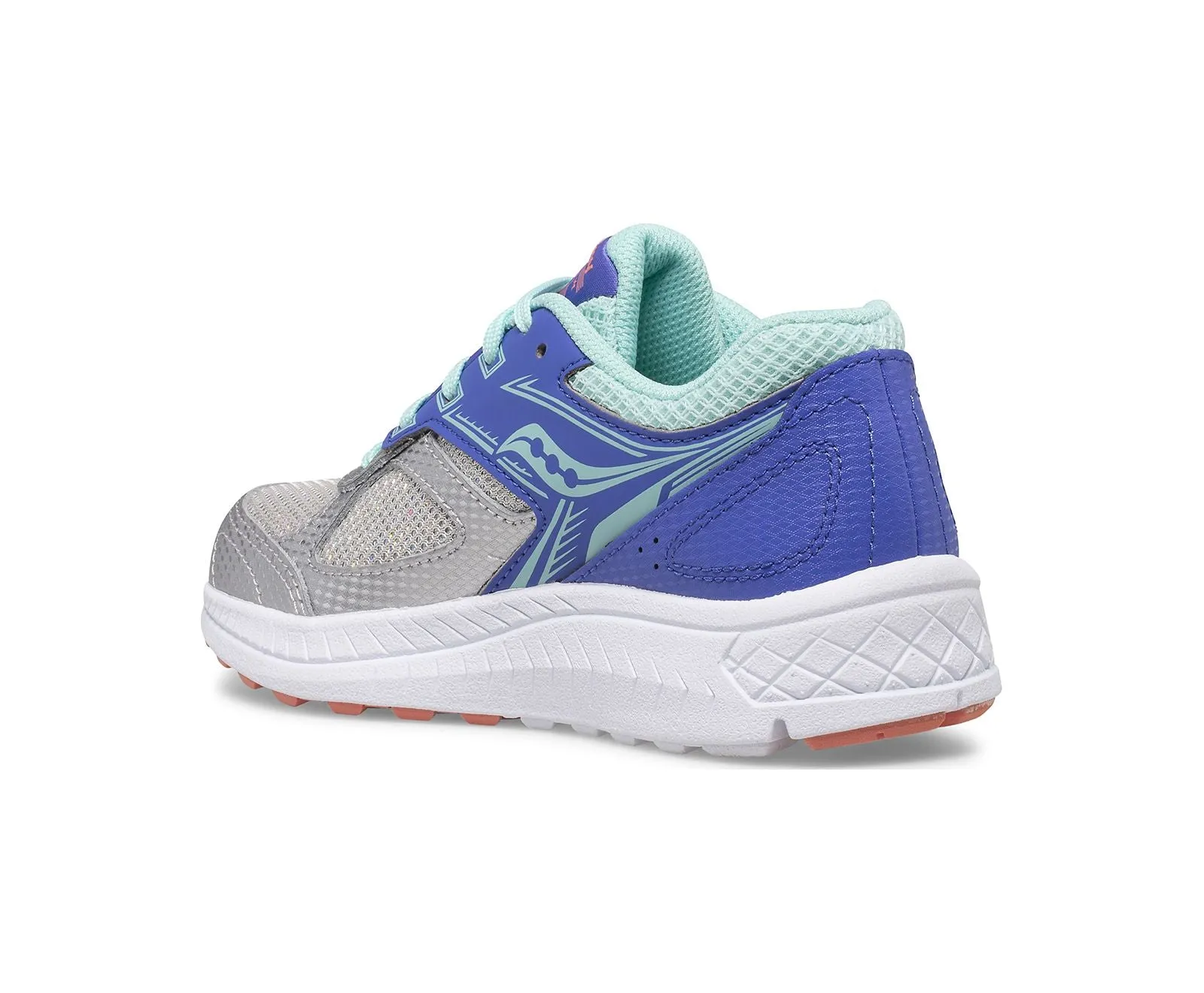 Saucony Schuhe Cohesion 14 Schnürsneaker Silber/Periwinkle/Türkis (13c-5y)