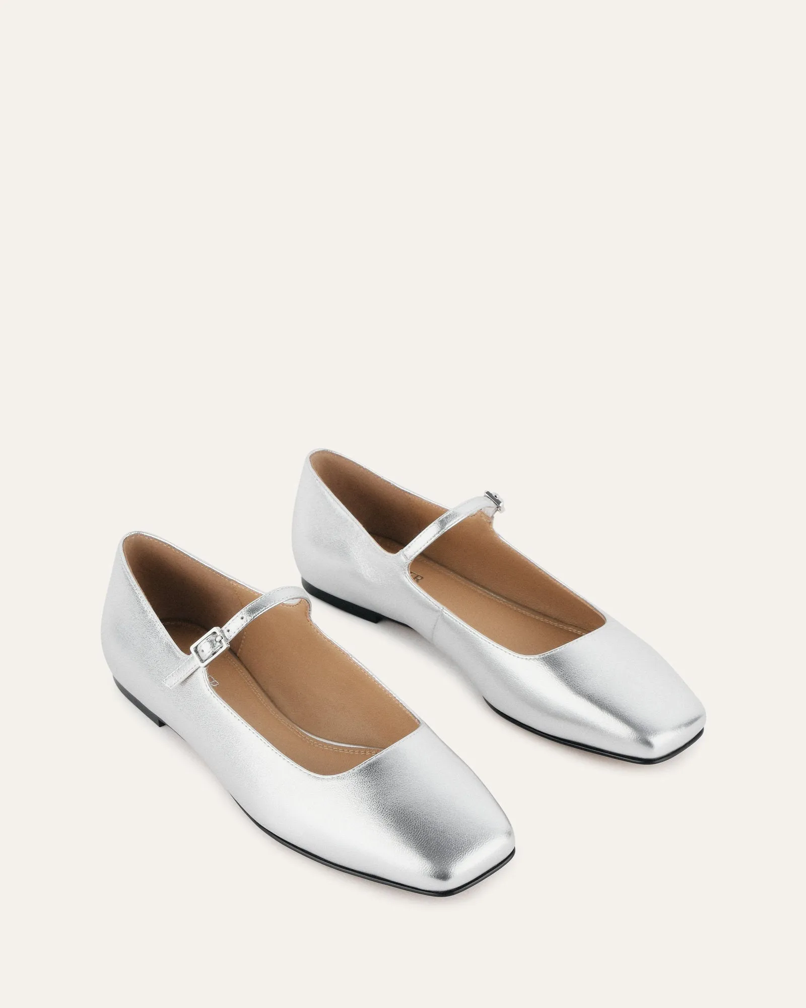 SERENITY CASUAL FLATS SILBER LEDER