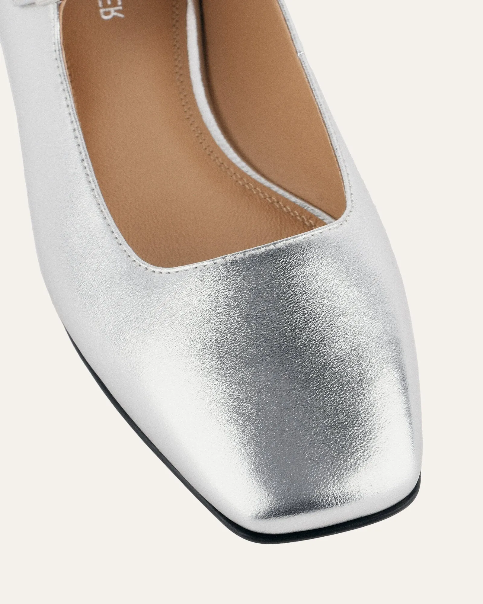 SERENITY CASUAL FLATS SILBER LEDER