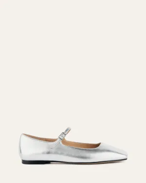 SERENITY CASUAL FLATS SILBER LEDER