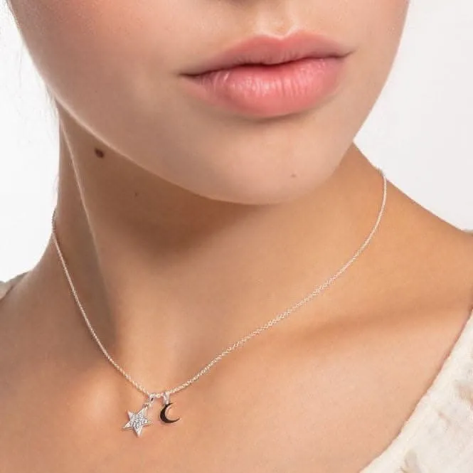 Silberner Stern & Mond Halskette 45cm KE2068-051-14-L45v Thomas Sabo Halsketten