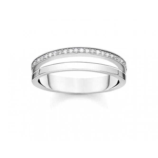 Silberfarbener Zirkonia Pave Doppelring TR2316-051-14 Thomas Sabo Ringe