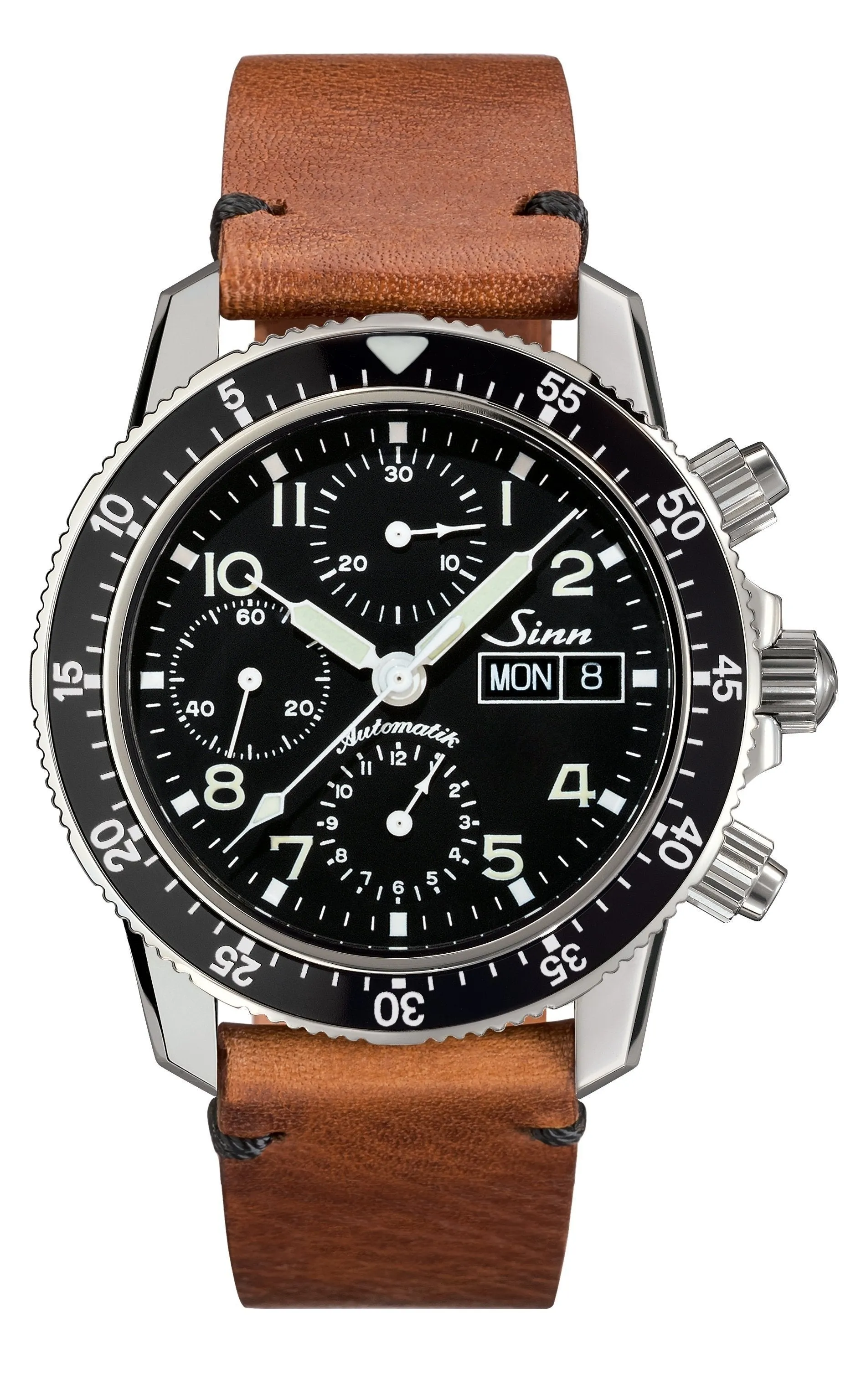 Sinn Uhren Sinn 103 St Sa Flieger Chronograph Vintage Rindsleder Braun Armbanduhr