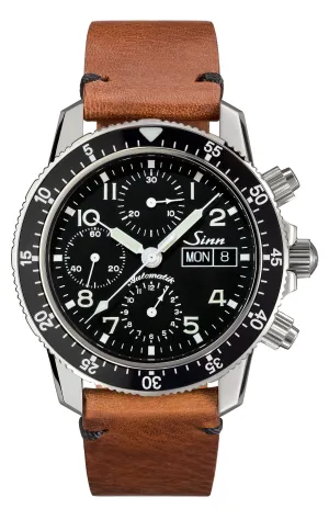 Sinn Uhren Sinn 103 St Sa Flieger Chronograph Vintage Rindsleder Braun Armbanduhr