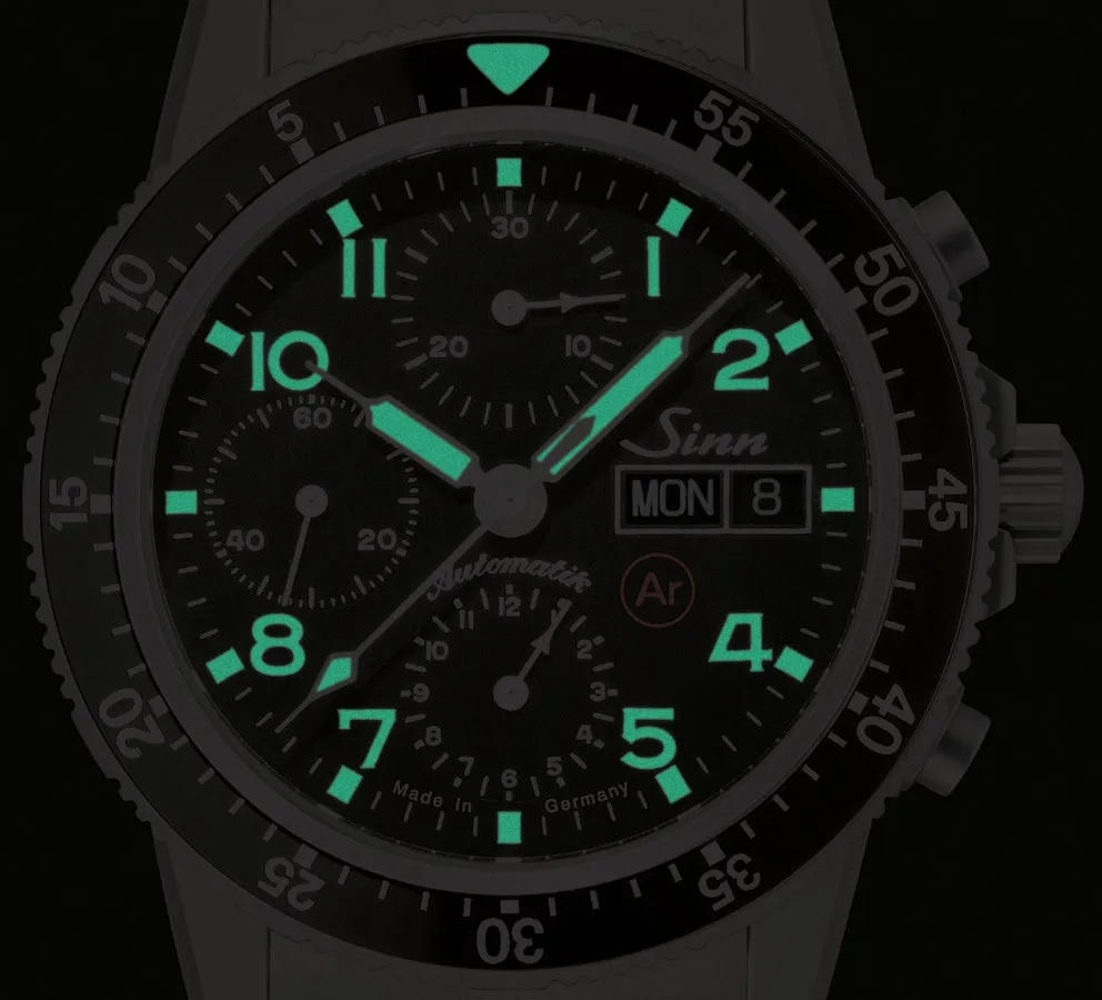 Sinn Uhren Sinn 103 Ti Ar Titanium Alligator Schwarz Weiß Stich Uhr
