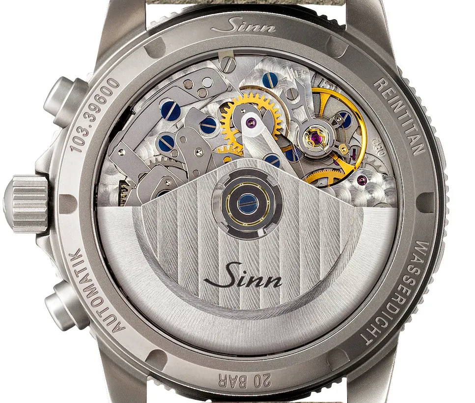 Sinn Uhren Sinn 103 Ti Ar Titanium Alligator Schwarz Weiß Stich Uhr