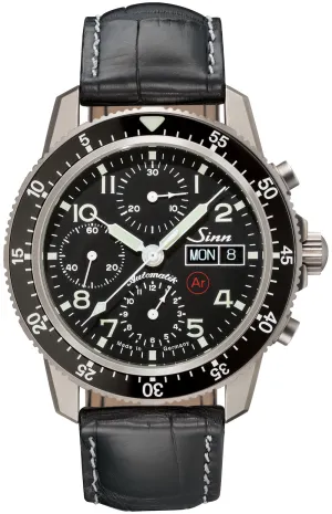 Sinn Uhren Sinn 103 Ti Ar Titanium Alligator Schwarz Weiß Stich Uhr