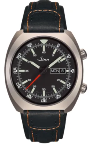 Sinn Uhren Sinn 240 St Rindsleder Schwarz mit orangefarbener Uhr