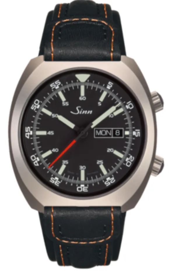 Sinn Uhren Sinn 240 St Rindsleder Schwarz mit orangefarbener Uhr