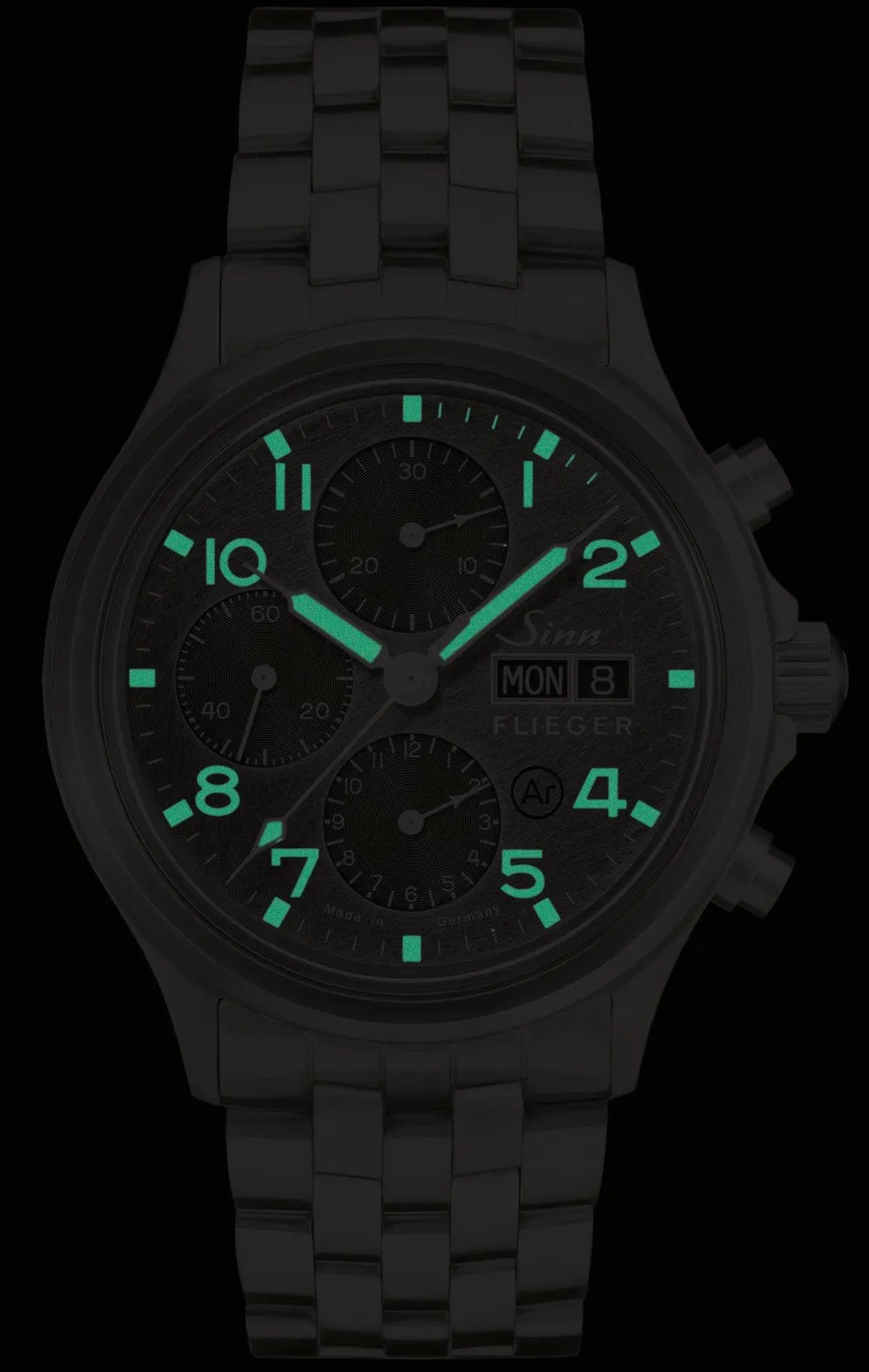 Sinn Uhren Sinn 358 Sa Pilot DS Armbanduhr mit Feingliederarmband