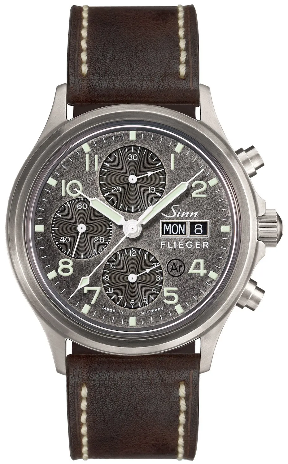 Sinn Uhren Sinn 358 Sa Pilot DS Vintage Leder Armbanduhr Dunkelbraun