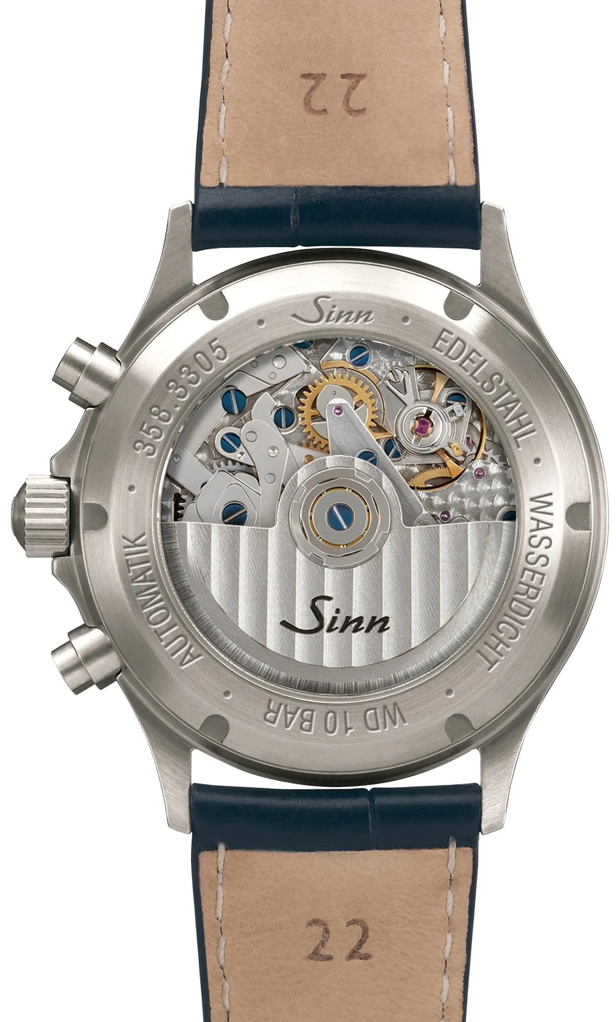 Sinn Uhren Sinn 358 Sa Pilot DS Vintage Leder Armbanduhr Dunkelbraun