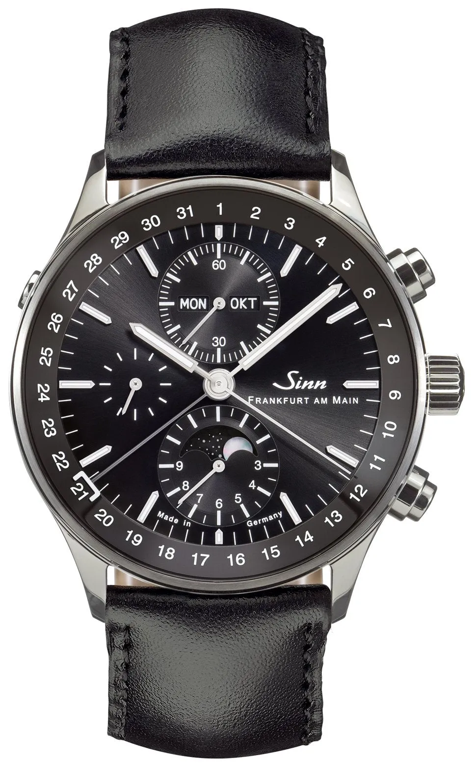 Sinn Uhren Sinn 6012 Frankfurter Finanzdistrikt Leder Schwarze Uhr
