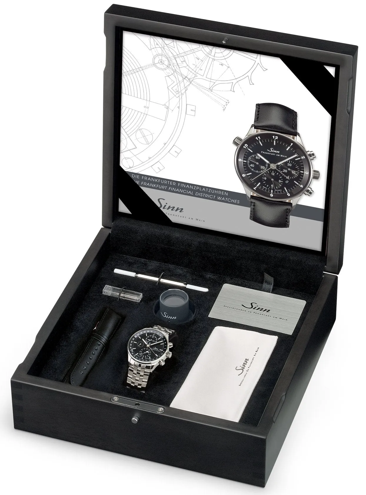 Sinn Uhren Sinn 6012 Frankfurter Finanzdistrikt Leder Schwarze Uhr