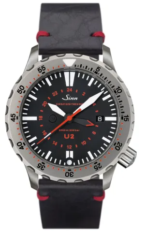 Sinn Uhren Sinn U2 EZM 5 Vintage Schwarz mit Roter Uhr