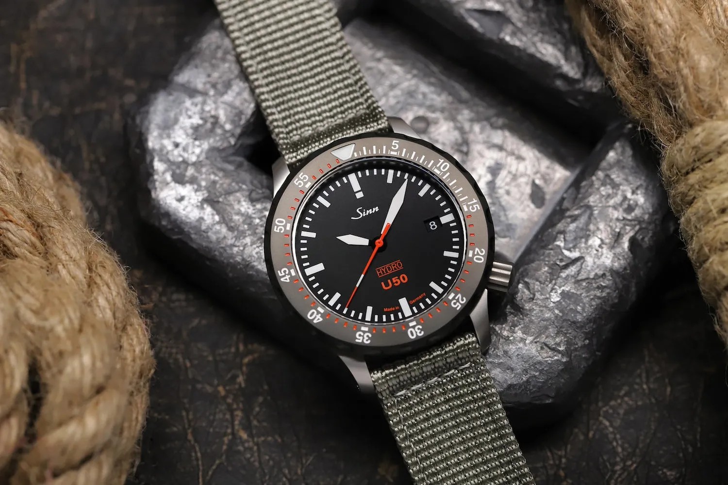 Sinn Uhren Sinn U50 Hydro SDR Textil Olive Grau Uhr