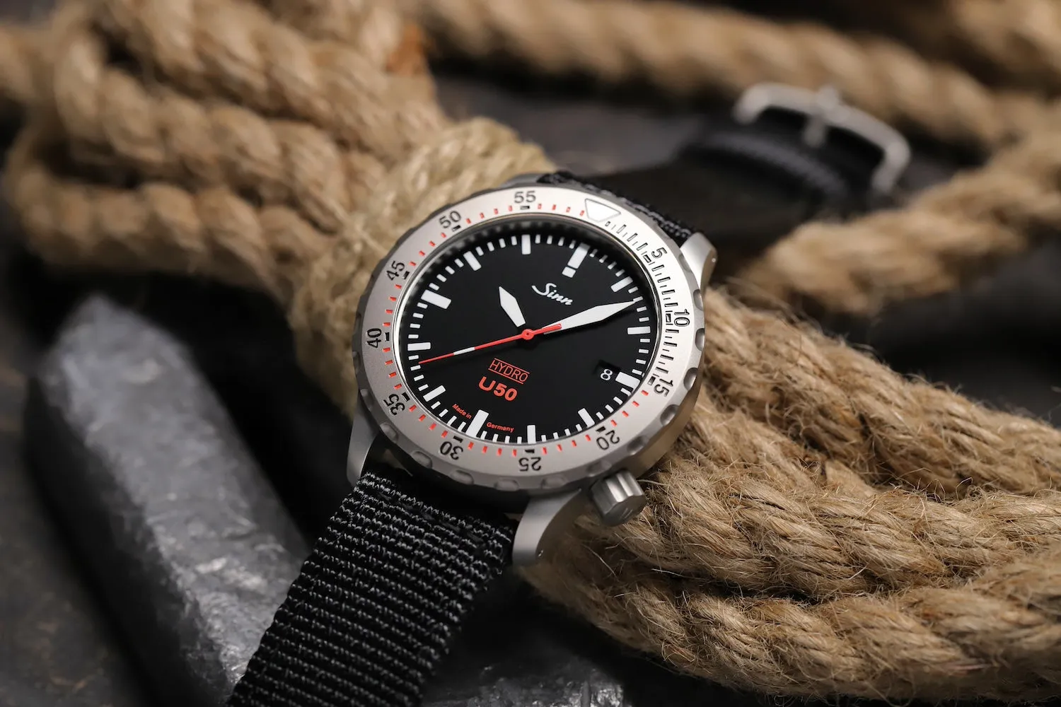 Sinn Uhren Sinn U50 Hydro Silikon Armbanduhr Schwarz