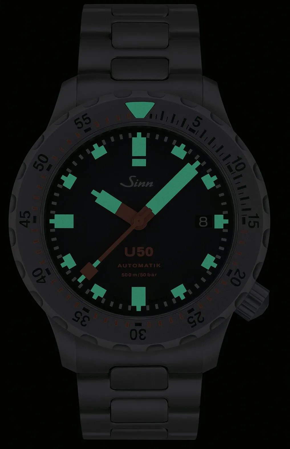 Sinn Uhren Sinn U50 Tegimentierte Silikon-Armbanduhr Schwarz
