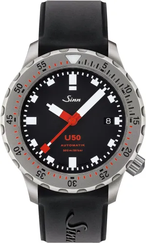 Sinn Uhren Sinn U50 Tegimentierte Silikon-Armbanduhr Schwarz