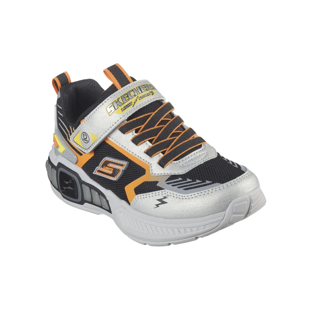 Skechers Jungen (Vorschule) 400151LSLBK Light Storm 3.0 Silber/Schwarz