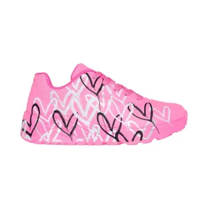 Skechers Girl's (Vorschulkind) 314067LHPMT Skechers x JGoldcrown: Uno Lite - Metallisch Love Hot Pink/Mehrfarbig