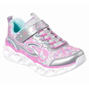 Skechers Mädchen S Lights: Herzlichter Silber