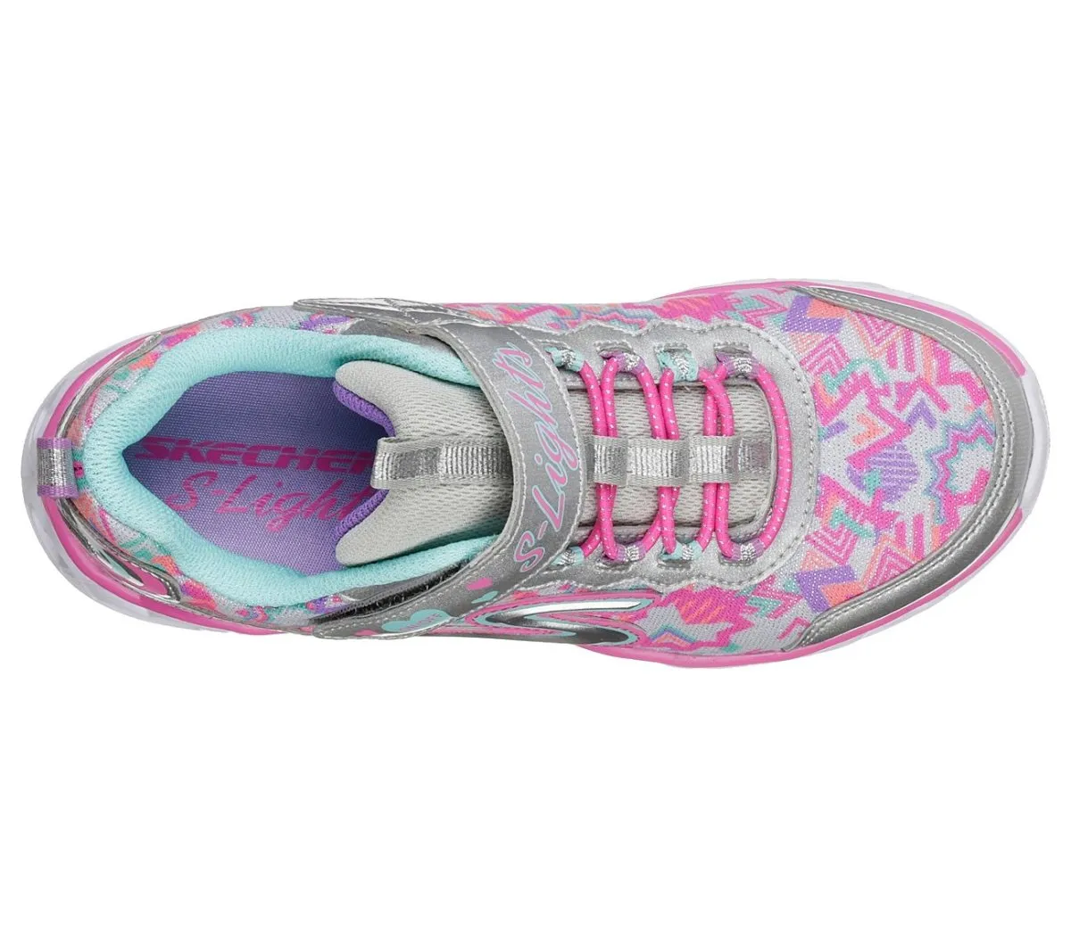 Skechers Mädchen S Lights: Herzlichter Silber