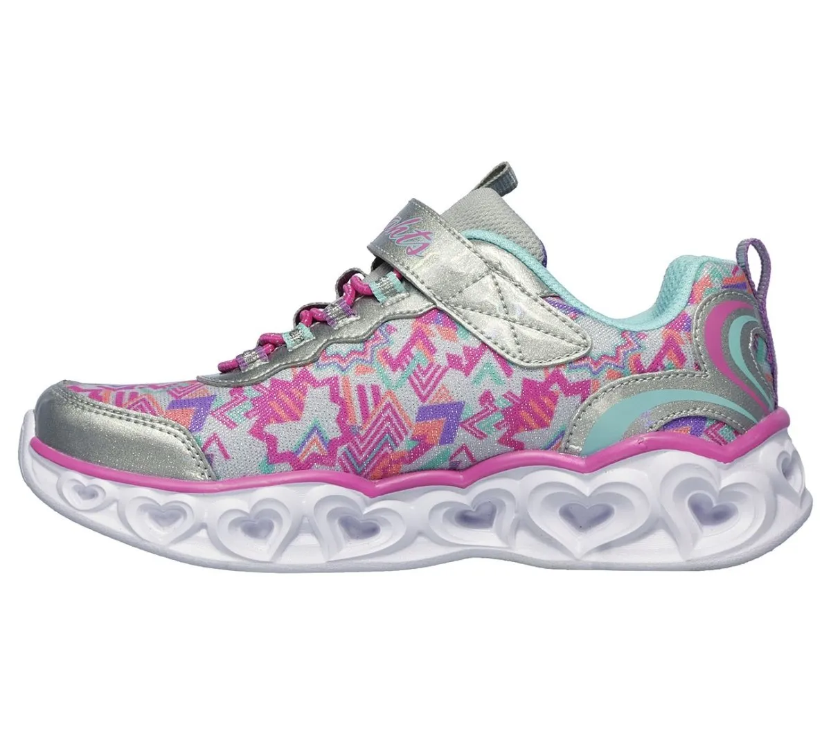 Skechers Mädchen S Lights: Herzlichter Silber