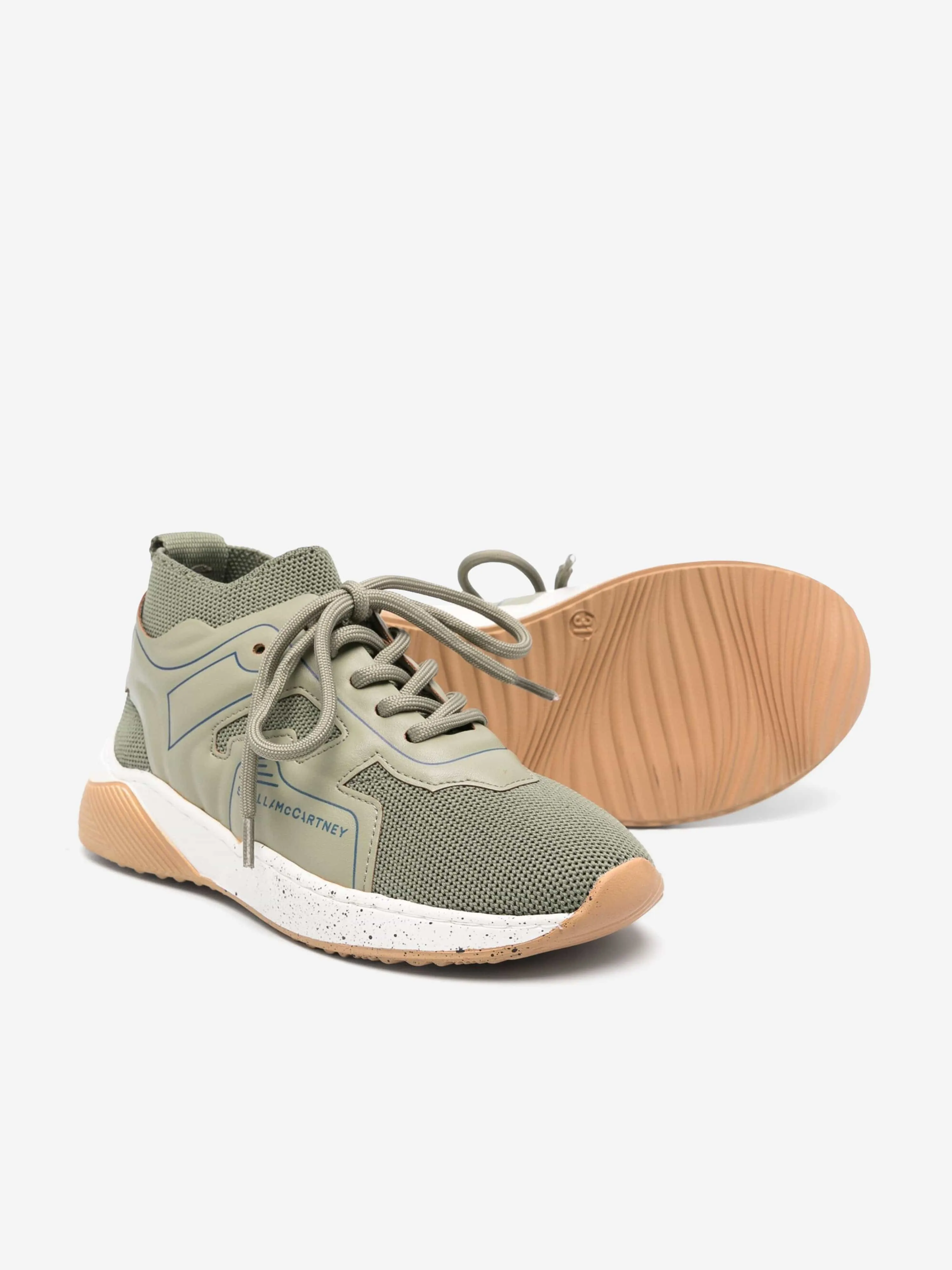 Stella McCartney Kids Schnür-Sneaker in Grün