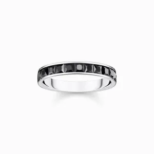 Sterling Silber Schwarz Pavé Steine Ring TR2358-643-11 Thomas Sabo Ringe