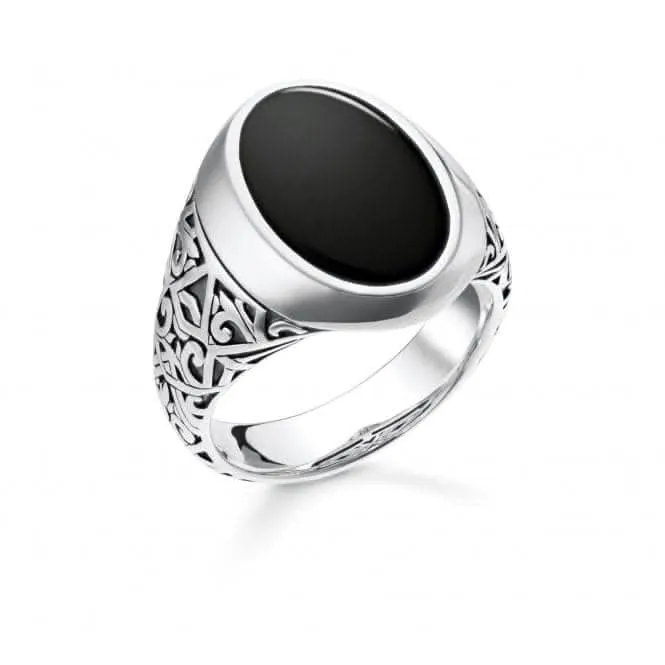 Sterling Silber Schwarzer Siegelring TR2242-698-11 Thomas Sabo Ringe