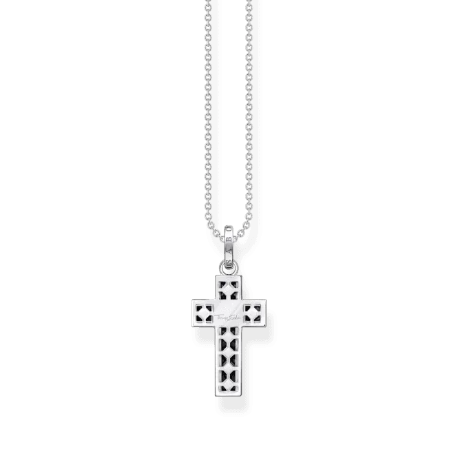 Sterling Silber Schwarze Steine Kreuzkette KE2166-643-11 Thomas Sabo Ketten