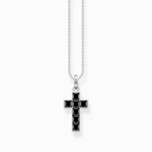 Sterling Silber Schwarze Steine Kreuzkette KE2166-643-11 Thomas Sabo Ketten
