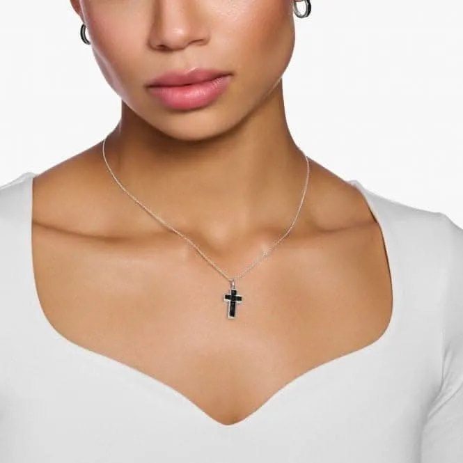 Sterling Silber Schwarze Steine Kreuzkette KE2166-643-11 Thomas Sabo Ketten