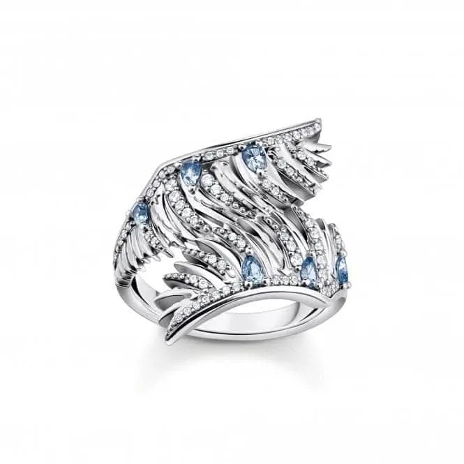 Sterling Silber Blauer Stein Phönix Flügel Ring TR2409-644-1 Thomas Sabo Ringe