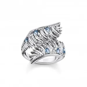 Sterling Silber Blauer Stein Phönix Flügel Ring TR2409-644-1 Thomas Sabo Ringe