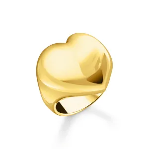 Sterling Silber Mutige Eleganz Vergoldeter Herzring TR2471-413-39 Thomas Sabo Ringe