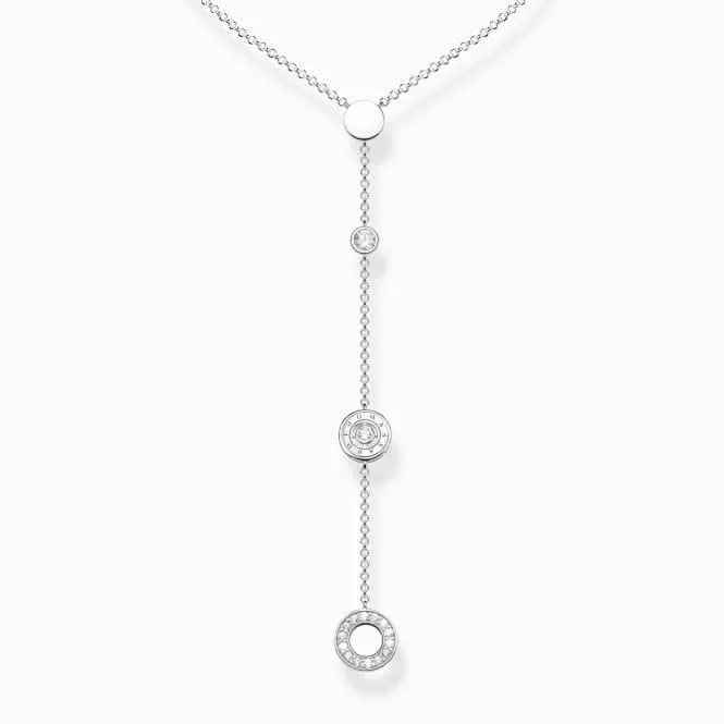 Sterling Silber Kreise Weißstein Halskette KE1879-051-14 Thomas Sabo Halsketten