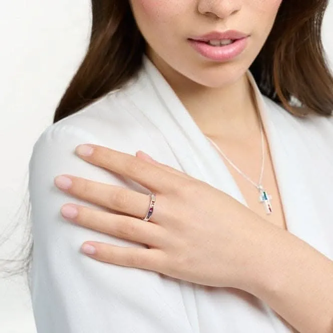 Sterling Silber Farbige Steine Ring TR2403-477-7 Thomas Sabo Ringe