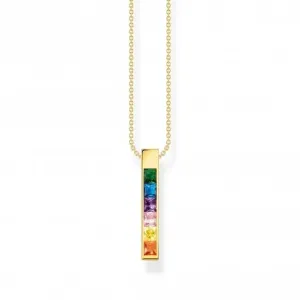 Sterling Silber vergoldet farbige Steine Halskette KE2113-971-7-L45V Thomas Sabo Halsketten